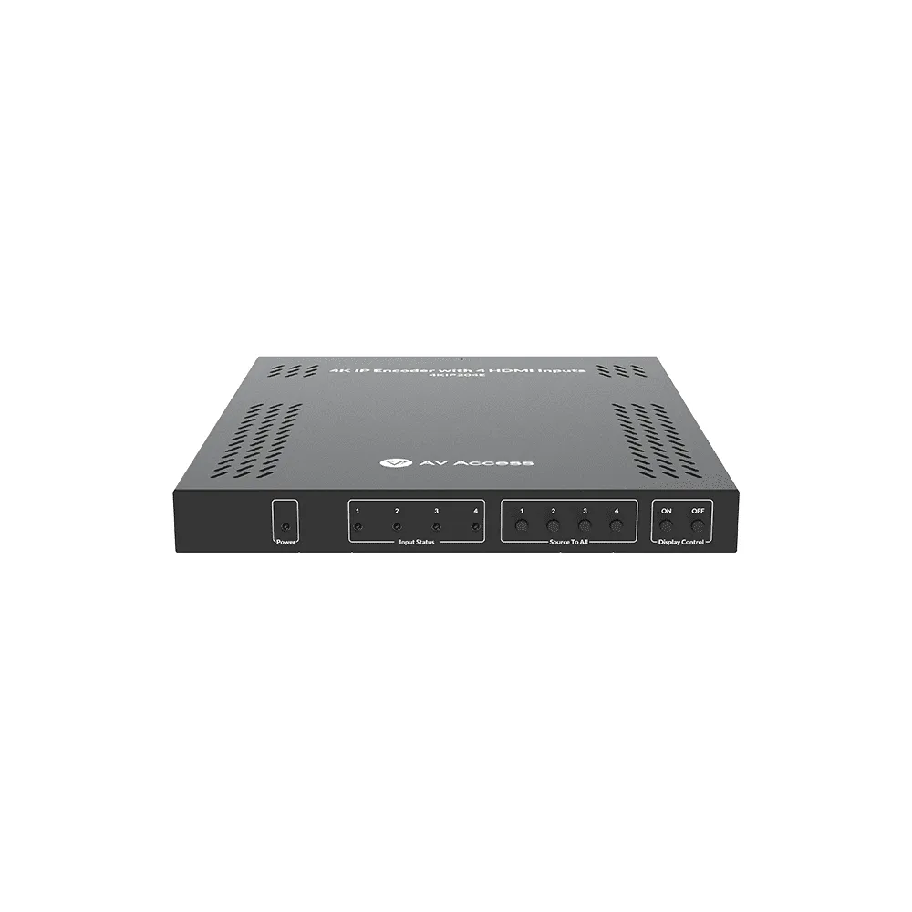 Zero-Configuration 4-in-1 4K AV over IP Encoder, Works with 4KIP200D for IP Matrix & Video Wall, Ideal for Sports Bar 4KIP204E