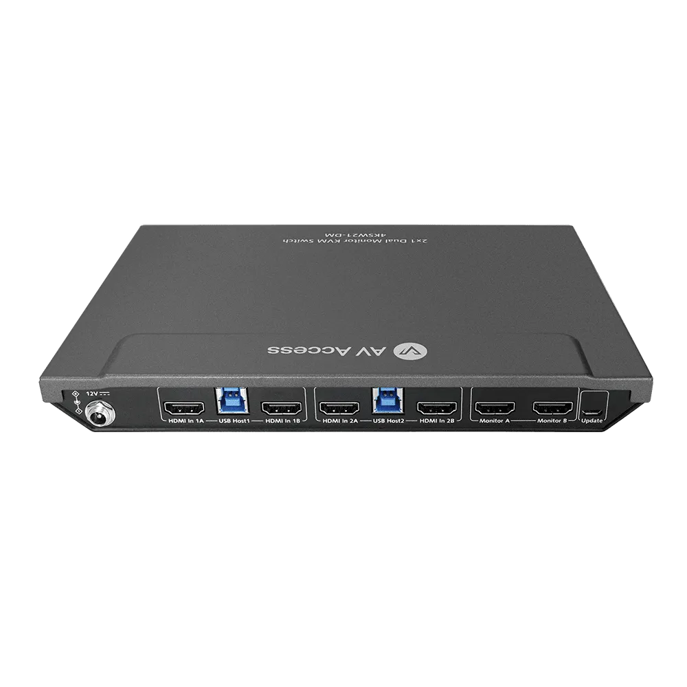 4K Dual Monitor KVM Switch, 2-Port HDMI with Hotkey Switching, Supports High Refresh Rates like 144Hz, 165Hz & 240Hz 4KSW21-DM