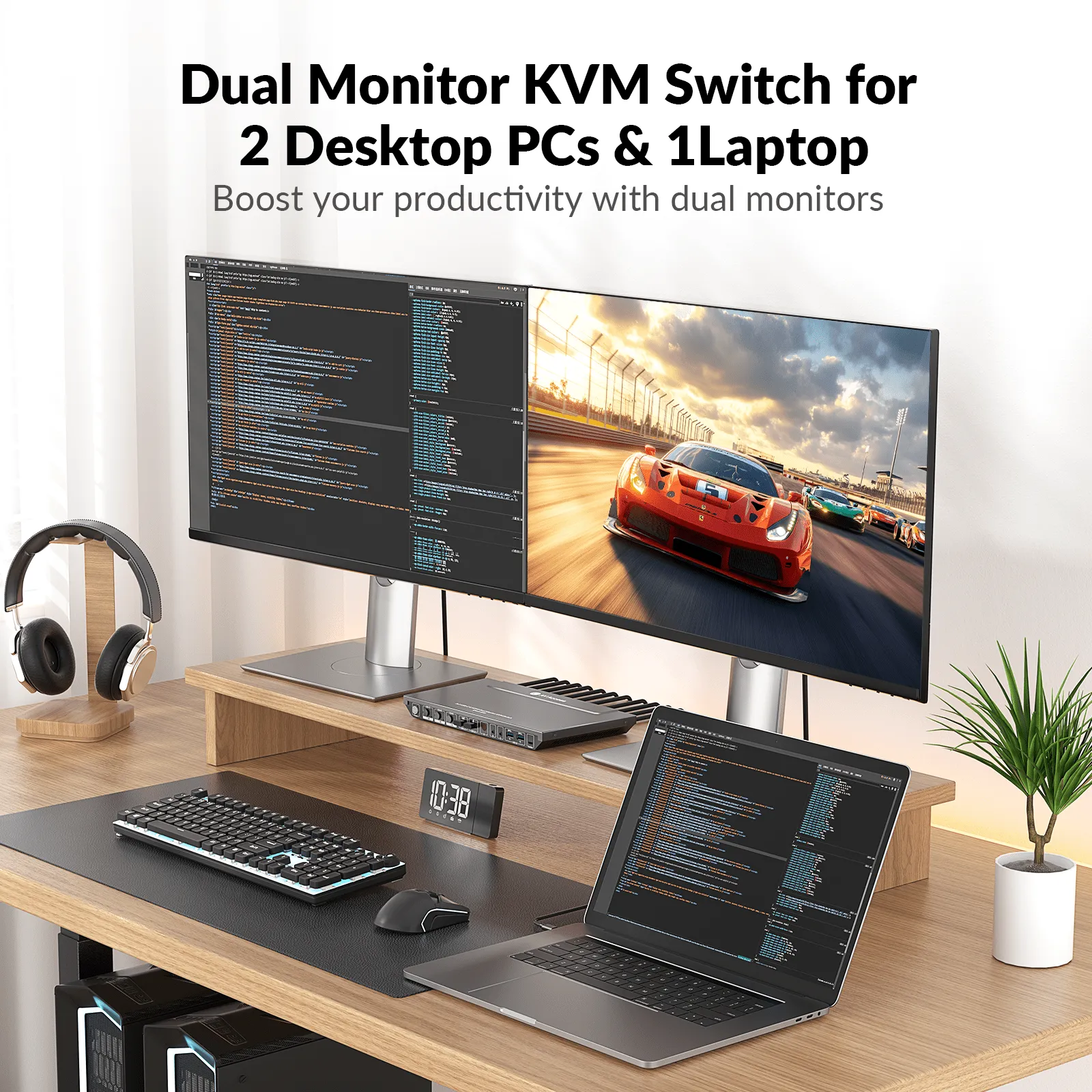 iDock B30 USB-C KVM Switch Docking Station, 3-Port with HDMI for Dual Monitor, 65W Power Delivery & Ethernet Port for Laptop iDock B30 - Image 2