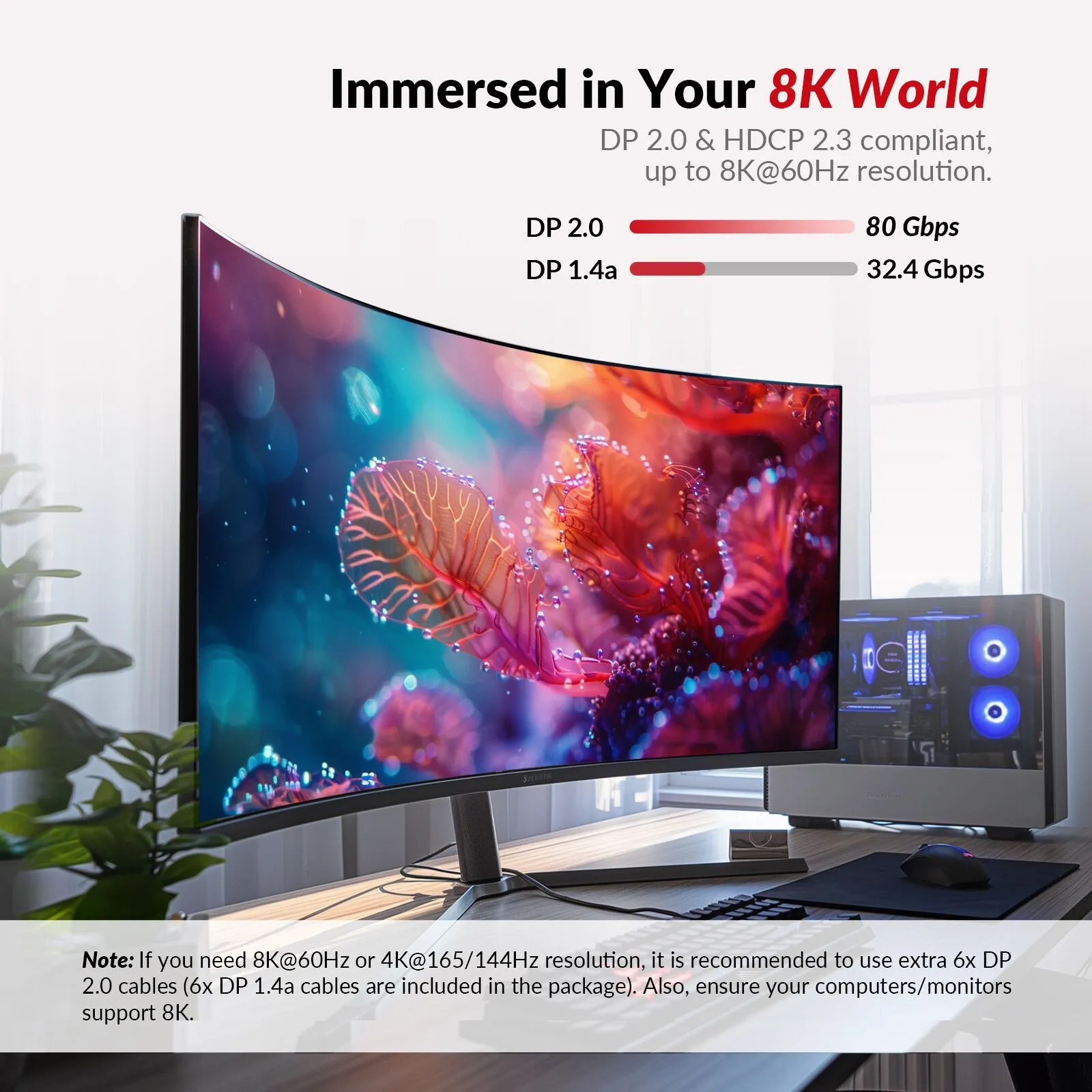 iDock D23 8K DisplayPort KVM Switch Docking Station for 2 Desktop PCs, Triple Monitor Design, 1G Ethernet, USB 3.0, 165/144/120Hz for Gaming - Image 4