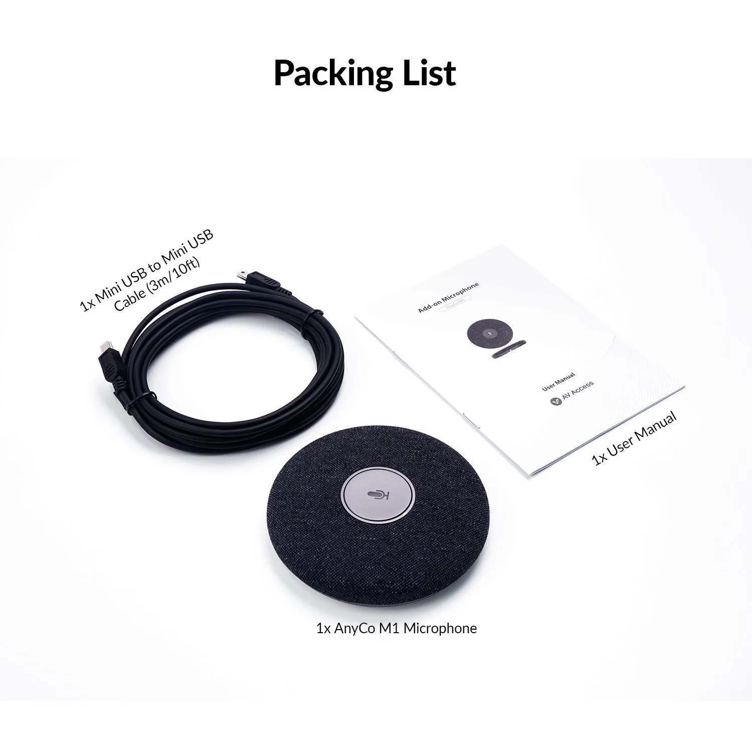 AnyCo M1 Add-on Microphone w/ Echo Cancellation & Noise Suppression, Works with AnyCo V8 Video Bar for Medium/Large Conference Room - Image 4