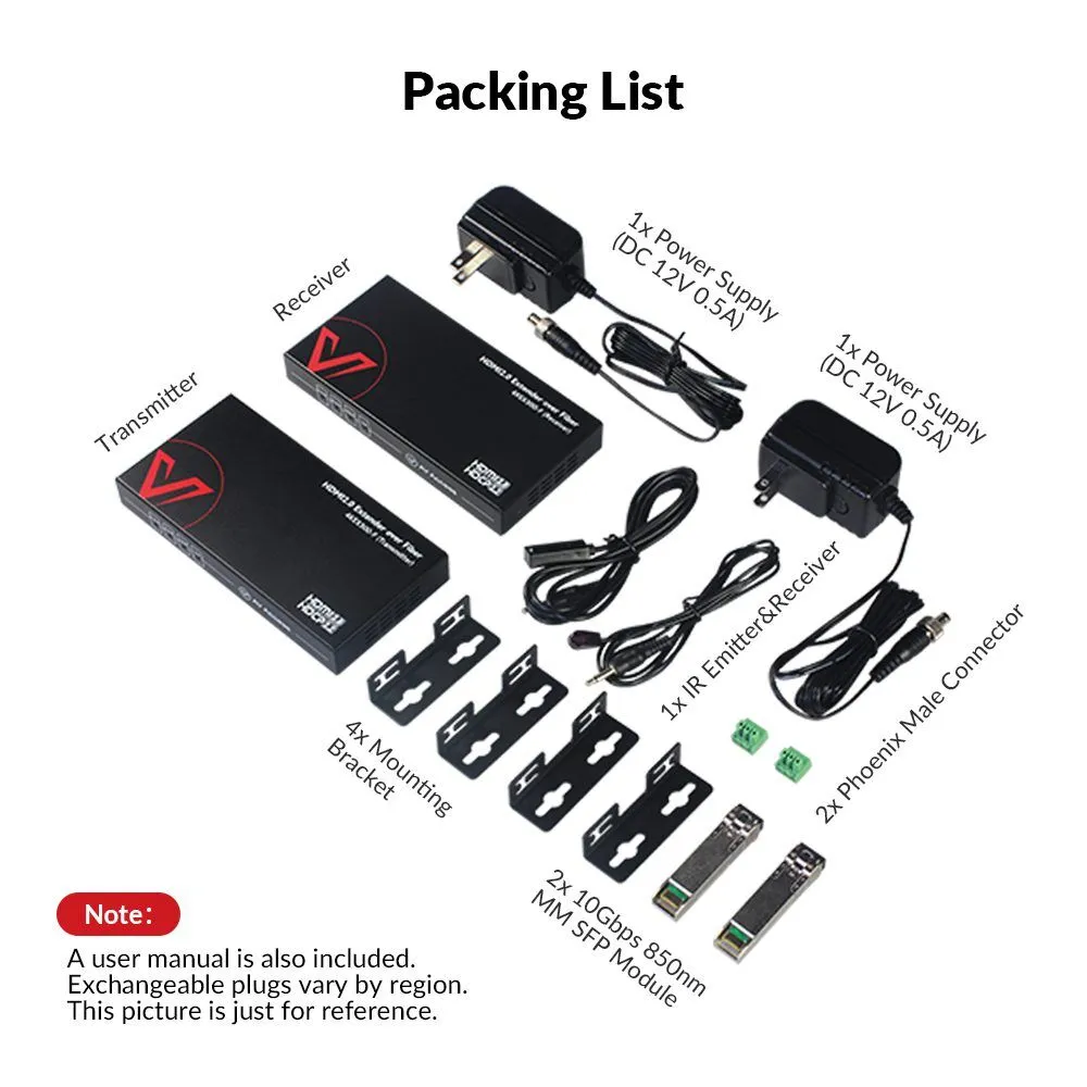 High-End 4K Fiber HDMI Extender, up to 1000ft (300m) over Fiber Optic Cable, HDMI 2.0 Transmitter & Receiver Kit, 2-Way IR & RS232 4KEX300-F - Image 5