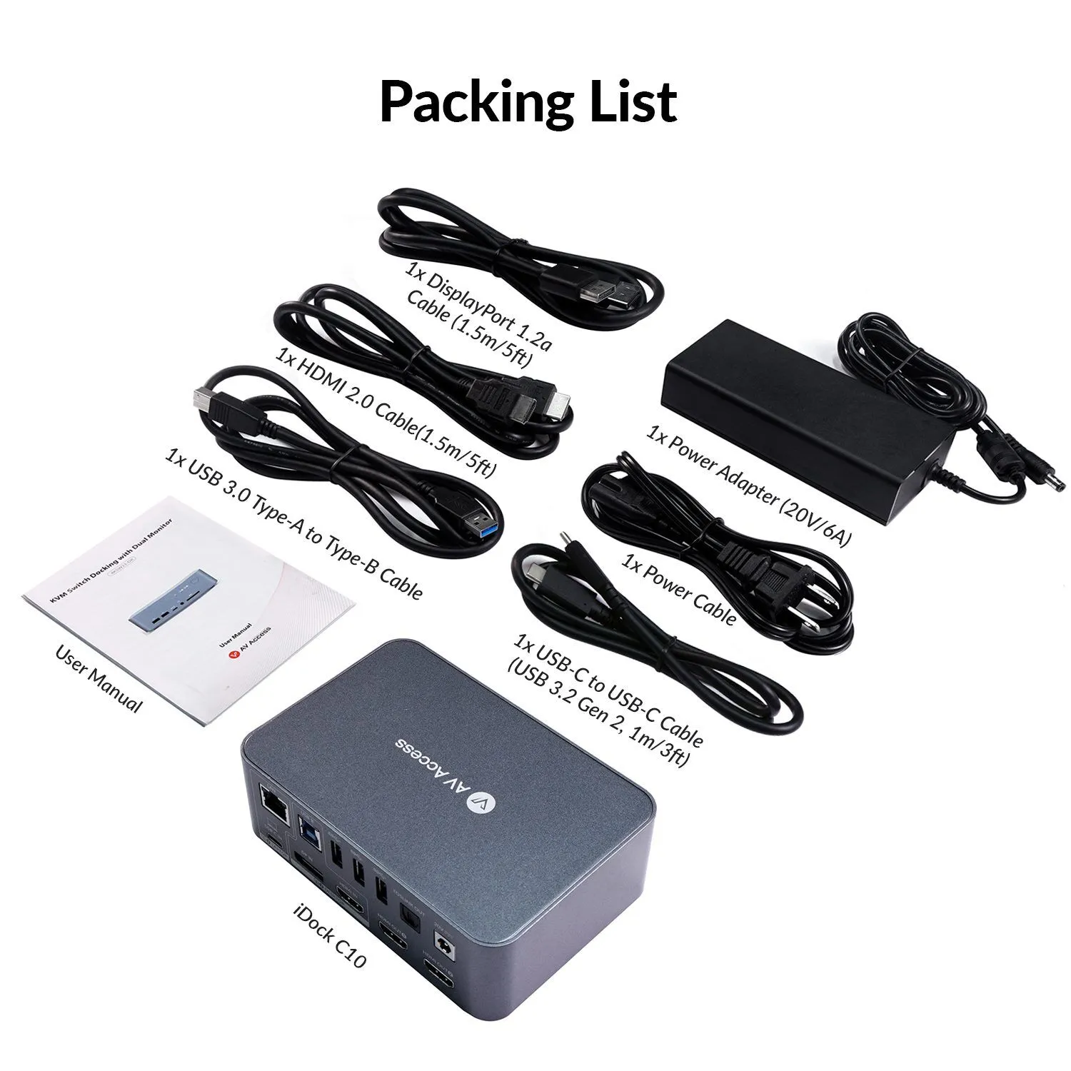 iDock C10 KVM Switch Docking Station USB-C w/ USB 3.0, 4K Dual Monitor Design for Laptop (60W PD) & Desktop, High Refresh Rate for 120hz, 144hz, 165hz iDock C10 - Image 6