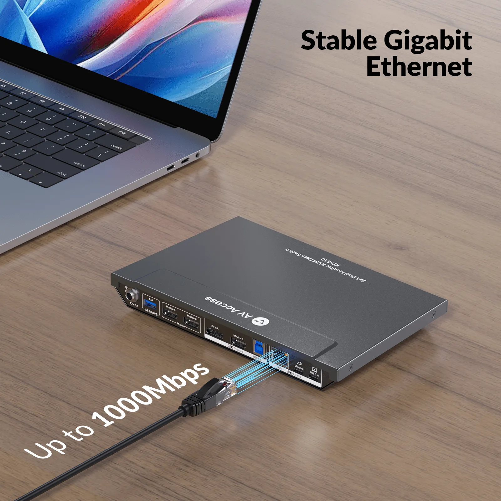 USB-C KVM Switch Docking Station for 2 PCs & 2 Monitors, 100W PD for Laptop, EDID Emulation, High Refresh Rates for Home Office & Gaming KD-E10 - Image 6