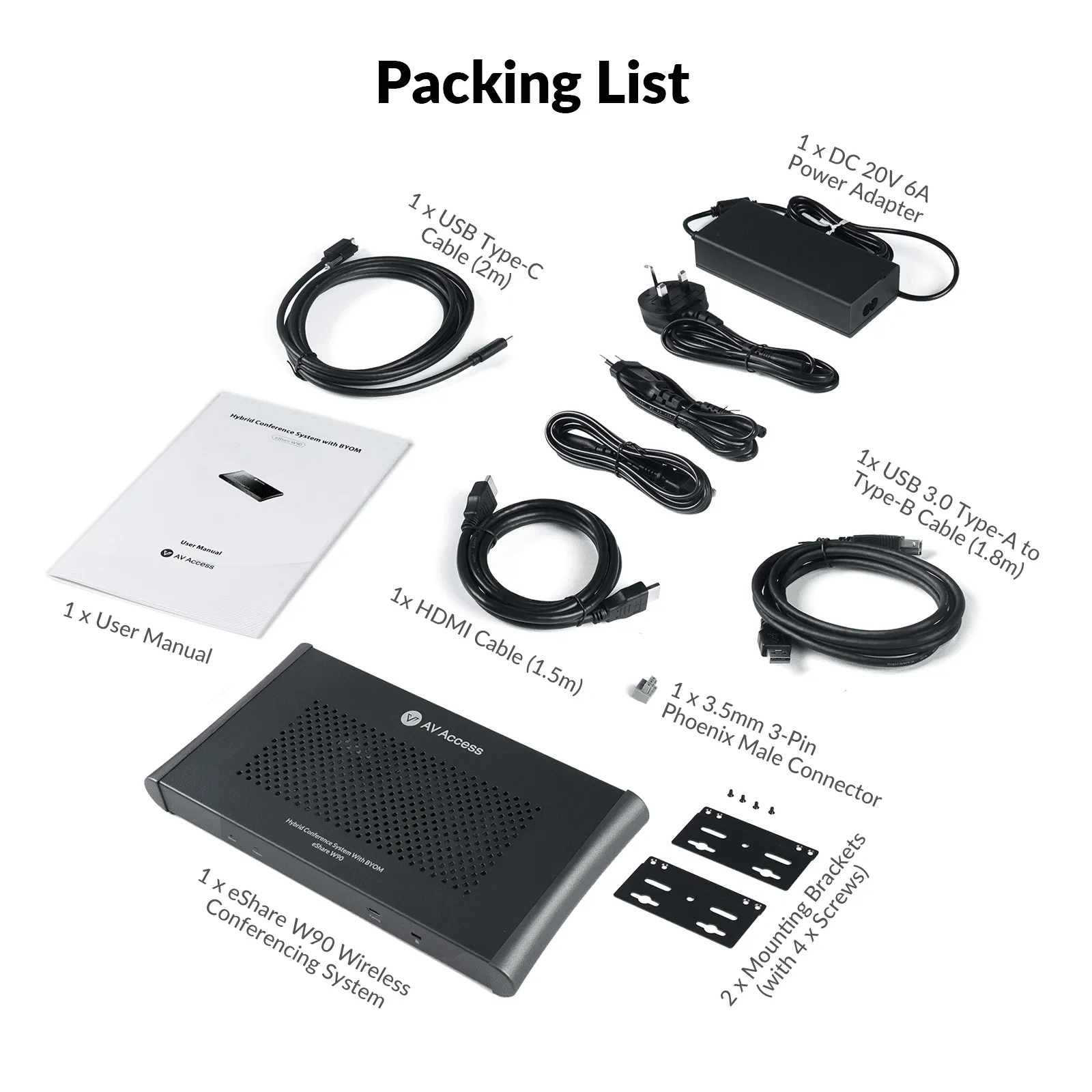 eShare W90 4K Wireless Conferencing System for Video Presentation & Collaboration, Dual HDMI Output, Quad View, Full-Featured USB-C - Image 8