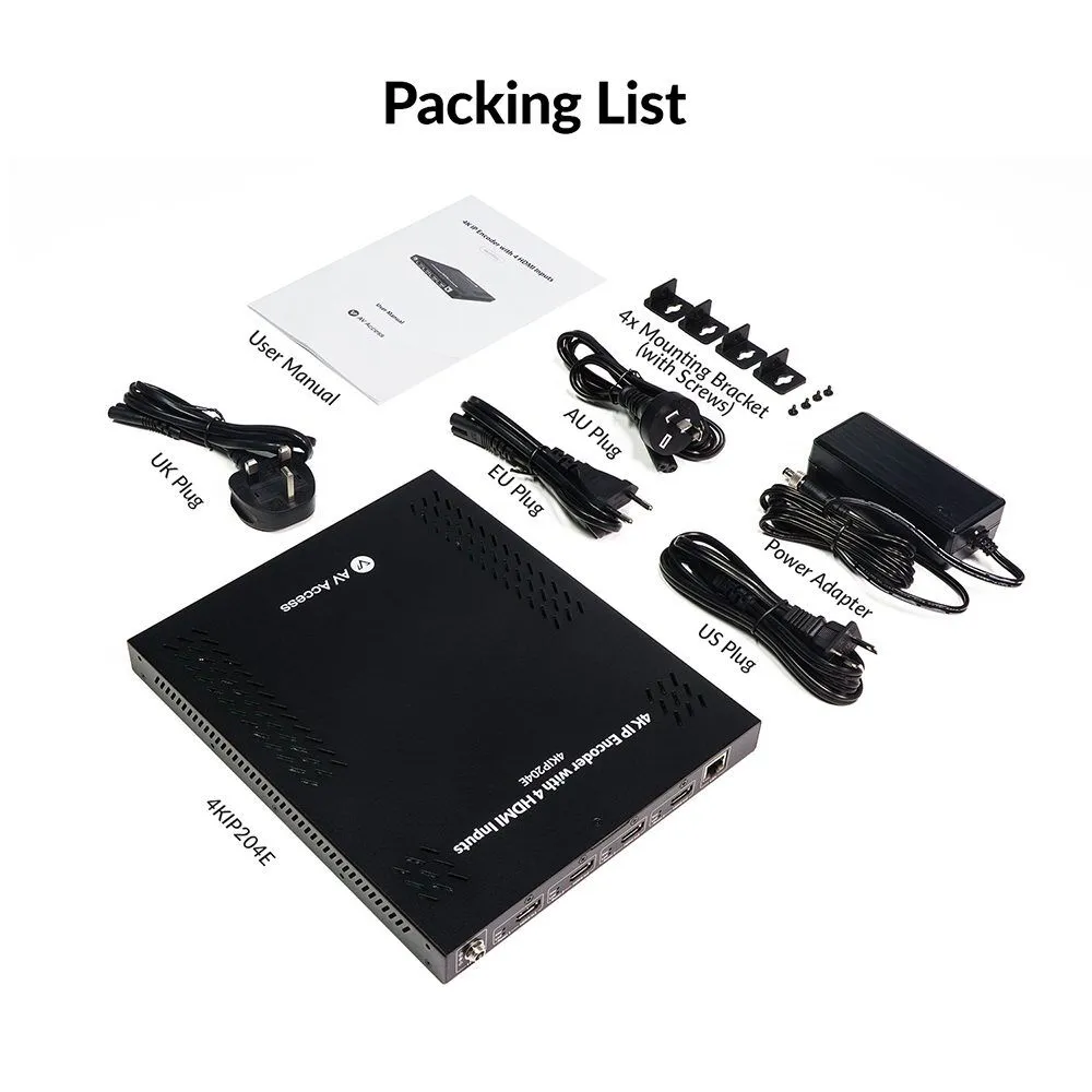 Zero-Configuration 4-in-1 4K AV over IP Encoder, Works with 4KIP200D for IP Matrix & Video Wall, Ideal for Sports Bar 4KIP204E - Image 5