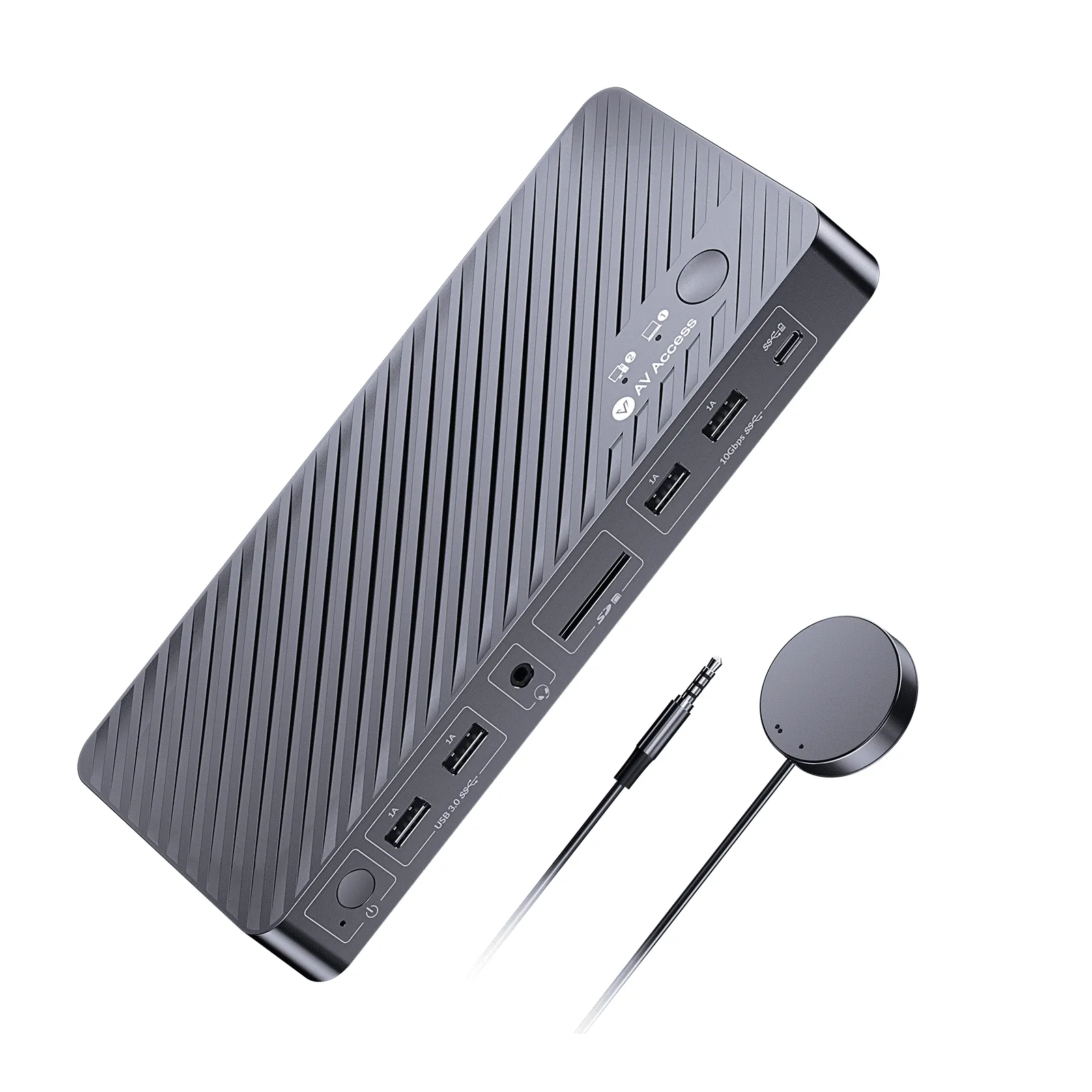 iDock M10 KVM Switch Docking Station for MacBook and PC, Dual 4K HDMI Displays, 1 Laptop + 1 Desktop Switching, High Refresh Rates, 100W Charging, 10-in-1 USB-C Dock