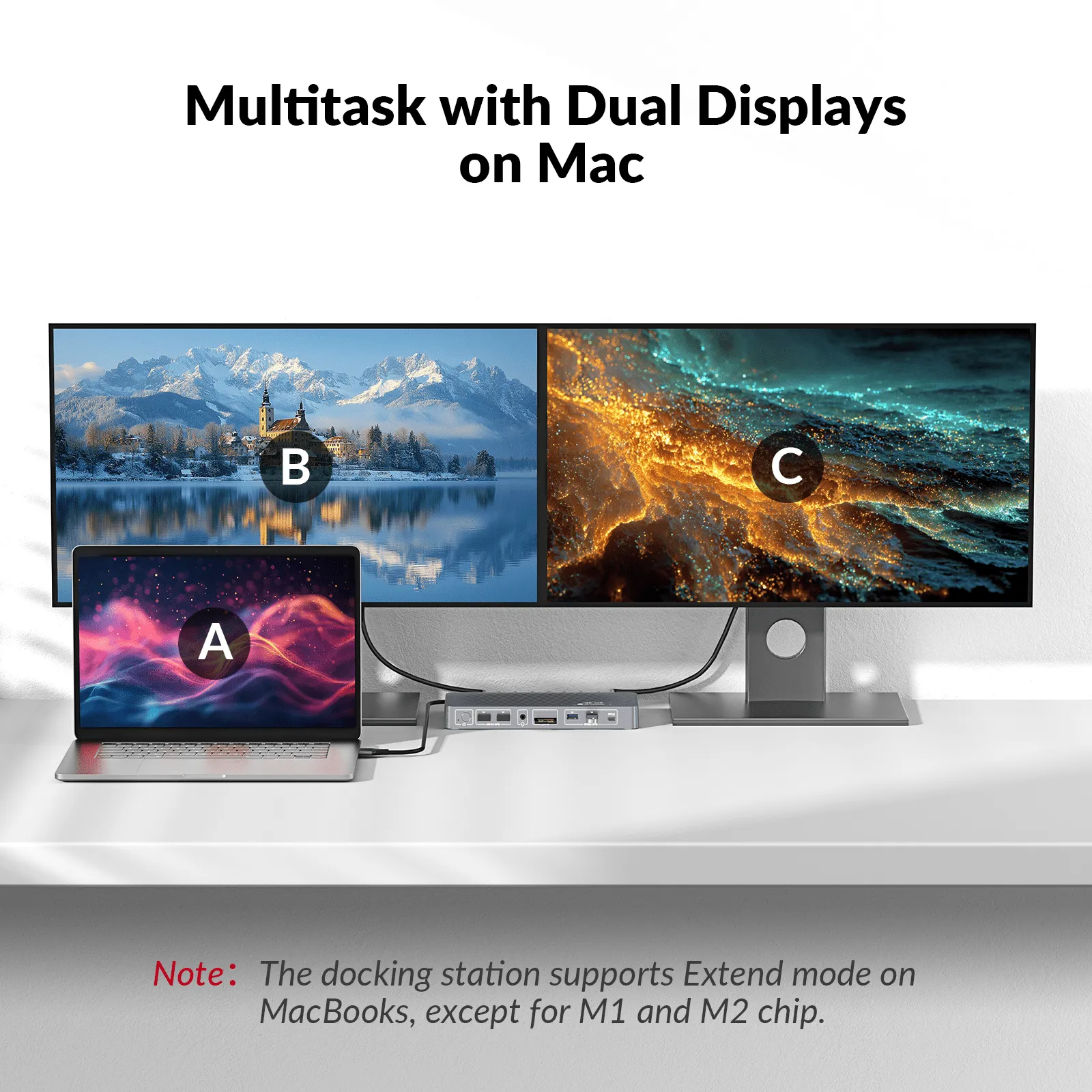 iDock M10 KVM Switch Docking Station for MacBook and PC, Dual 4K HDMI Displays, 1 Laptop + 1 Desktop Switching, High Refresh Rates, 100W Charging, 10-in-1 USB-C Dock - Image 8