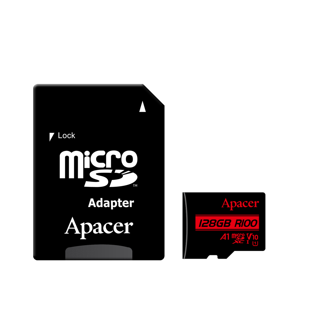 microSDHC/SDXC UHS-I U1 V10 A1 (R100 MB/s) 128GB with Adapter